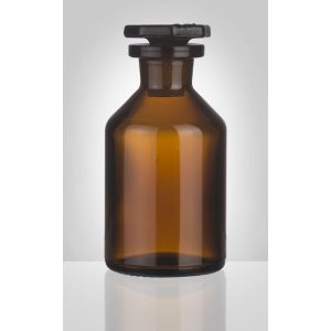 Frasco para reagentes, boca estreita, vidro âmbar, 250 ml
