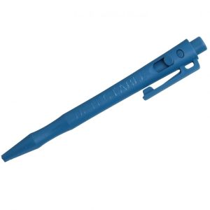 Caneta detetável HD Retrátil – Cor (azul) – Cor Tinta vermelho, Lanyard, Pack 50