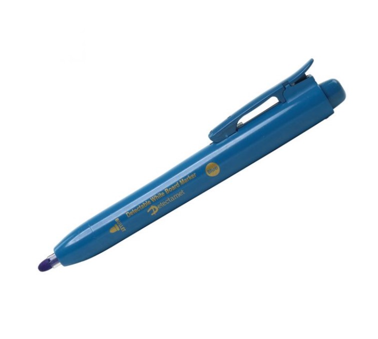 Marcador Tinta Permanente Retrátil Ponta Bala Azul/Azul, Pack 10 unid's