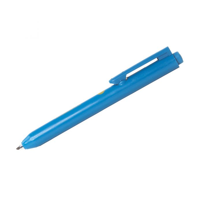 Marcador permanente de ponta fina, retrátil, cor de tinta azul, pack 10 unid's Marcador permanente de ponta fina, retrátil, cor de tinta azul, pack 10 unid's