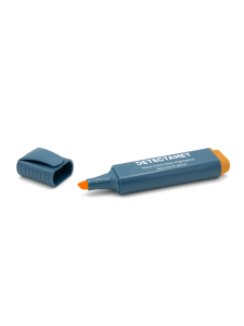 Marcador fluorescente, cor laranja, ponta cunha, cx 5 unid's