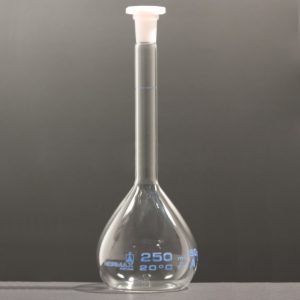 Balão volumétrico cl. A, marcação azul,  IN 14/23, 250 ml