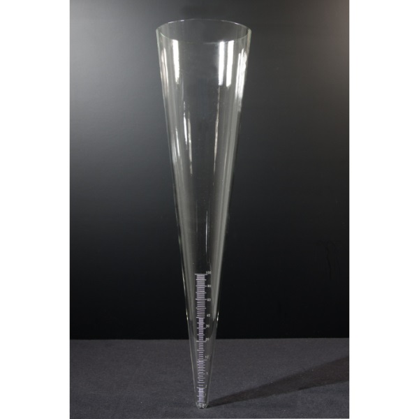 Cone Imhoff em vidro graduado, sem torneira, 1000 ml