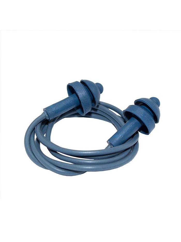 Detect Earplugs Blue Cord. 2 Blue Plugs 2 Flange Box200