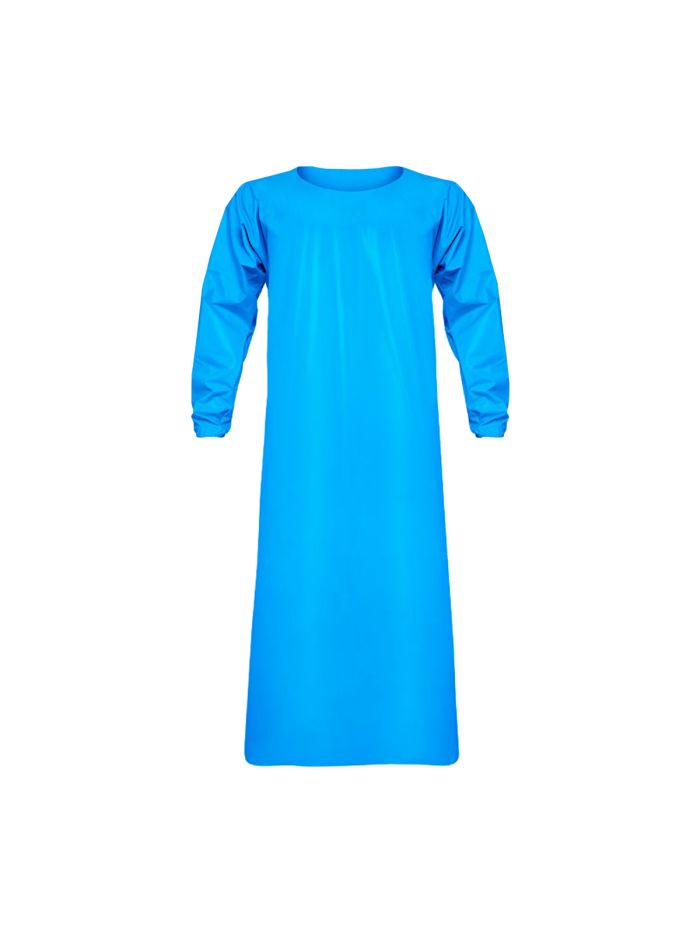 Detectable Reusable Apron 135cm (53") Full body with sleeves Blue