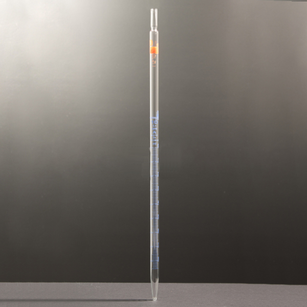 Pipeta graduada cl. A, marcação azul, 2 ml/0.01