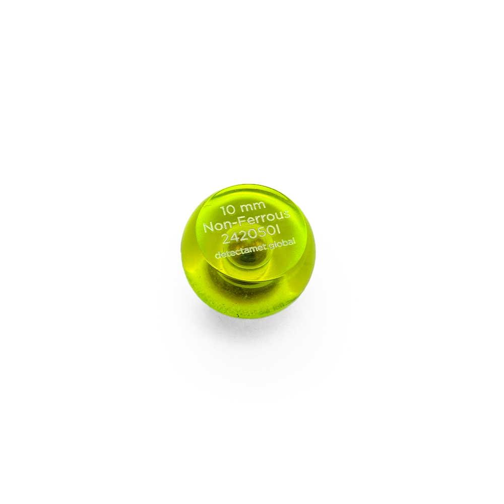 Bola teste p/ detetor de metais, acrílico, não ferrosos (verdes), 1,2 mm