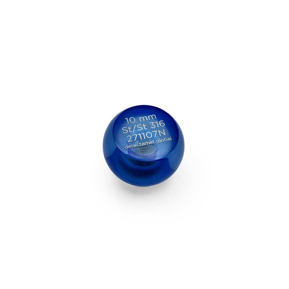 Bola teste p/ detetor de metais, acrílico, 316 Aço Inoxidável (Azul), 2,0 mm