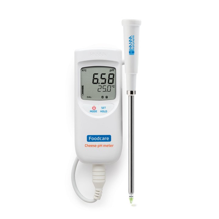 Medidor de pH/temperatura para queijo